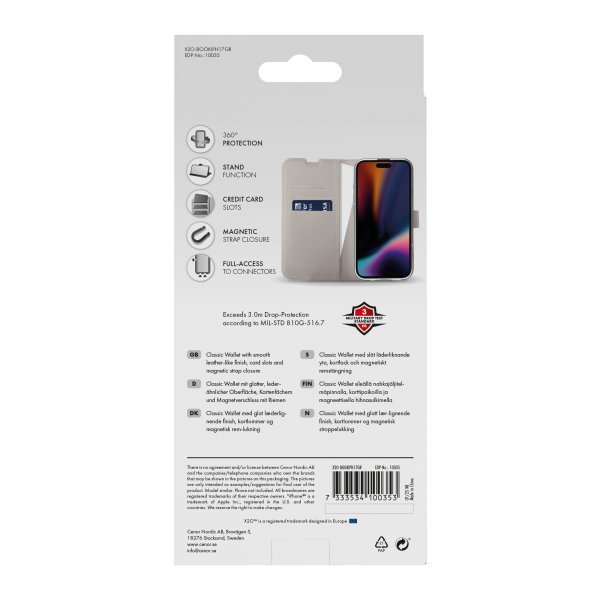 iPhone 17 Cover Classic Wallet Greige