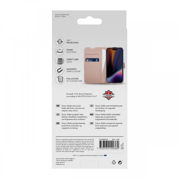 iPhone 17 Cover Classic Wallet Rose gold