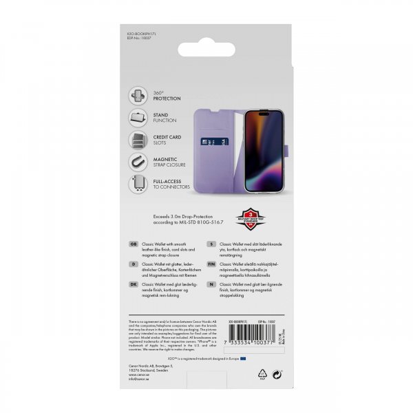 iPhone 17 Cover Classic Wallet Lavender