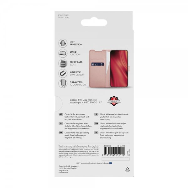 OnePlus 15 Cover Classic Wallet Rose gold