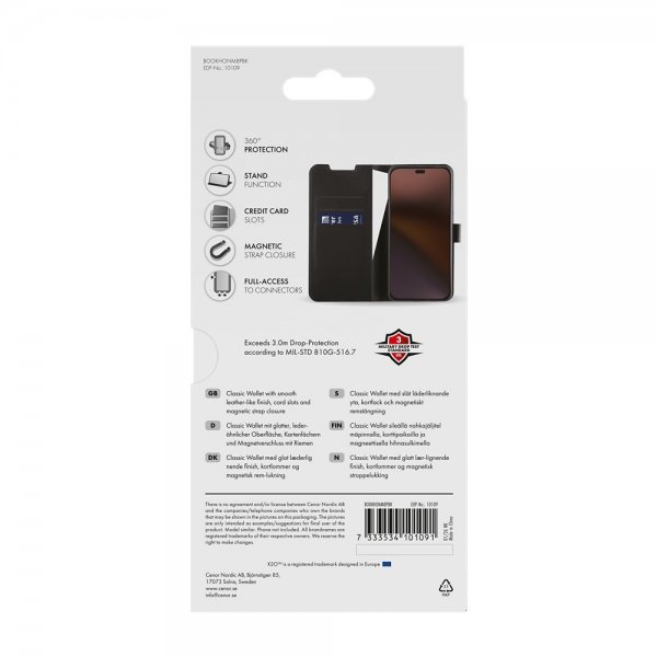 Honor Magic 8 Pro Cover Classic Wallet Black