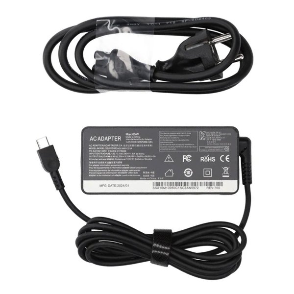 Power adapter and charger for Lenovo 65W USB-C