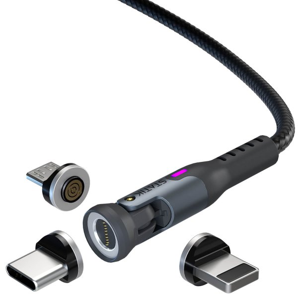 Cable 360 Pro USB-C/LIghtning/Micro-USB 1m Black