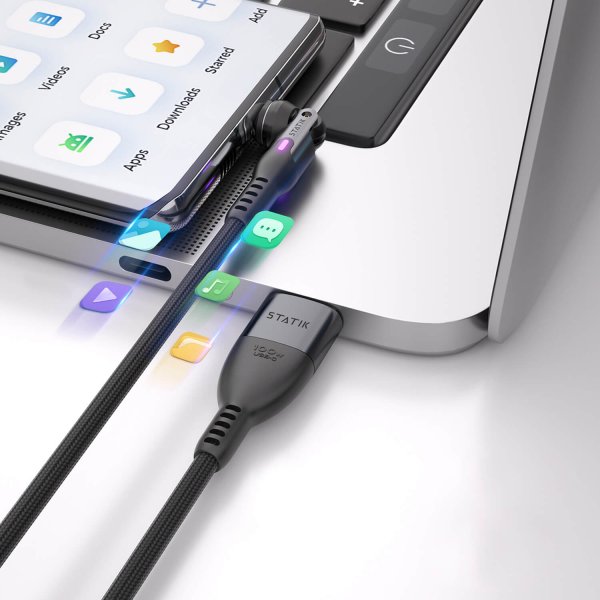 Cable 360 Pro USB-C/LIghtning/Micro-USB 1m Black