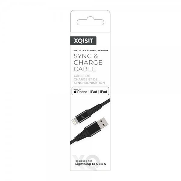 Cable Braided USB-A to Lightning 2m Black