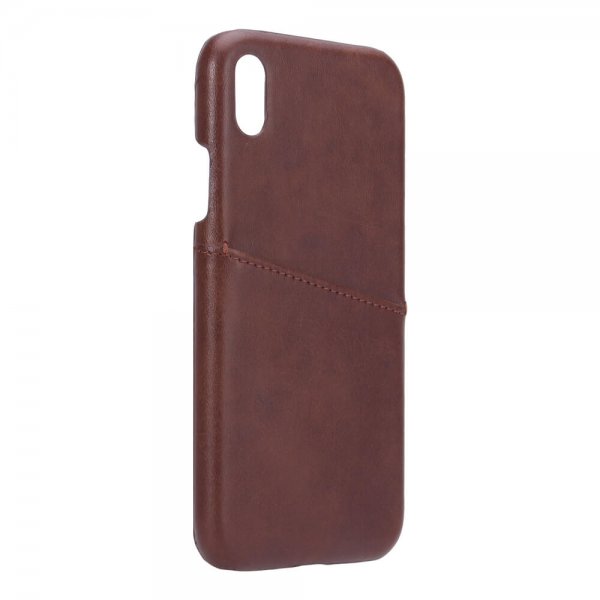 iPhone Xr Case with a Card Slot Brown