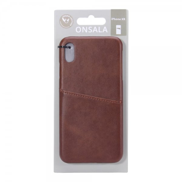 iPhone Xr Case with a Card Slot Brown