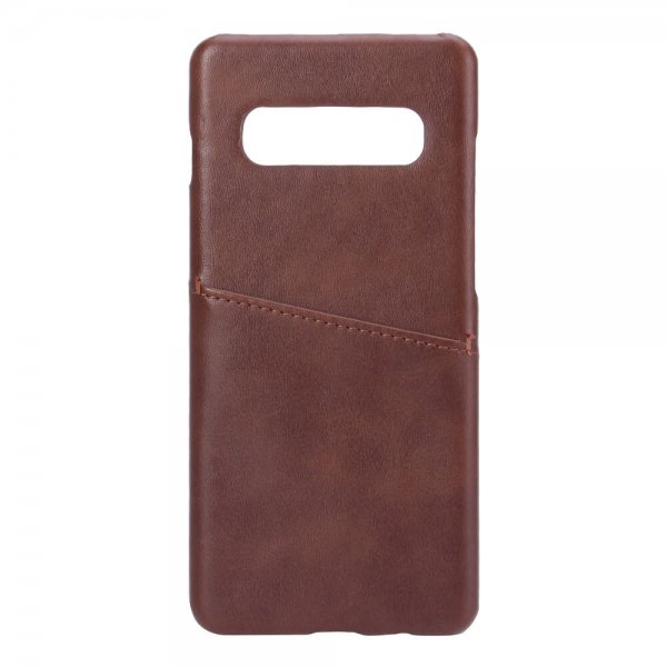 Samsung Galaxy S10 Plus Case with a Card Slot Brown