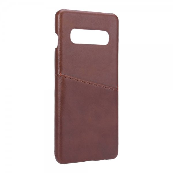 Samsung Galaxy S10 Plus Case with a Card Slot Brown