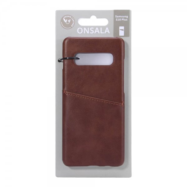 Samsung Galaxy S10 Plus Case with a Card Slot Brown