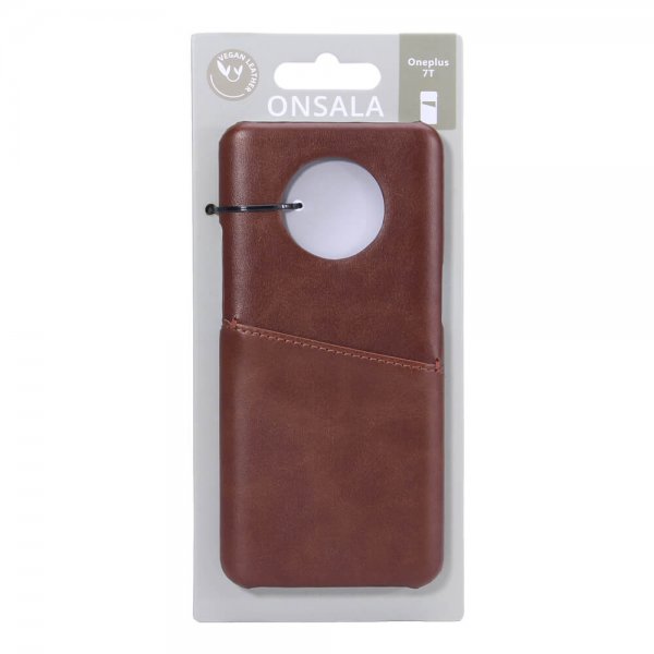 OnePlus 7T Case with a Card Slot Brown
