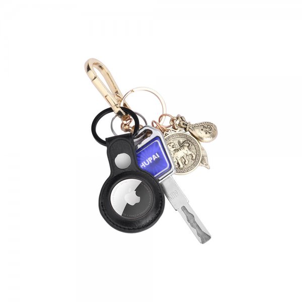 Apple AirTag Holder Vegan leather Black