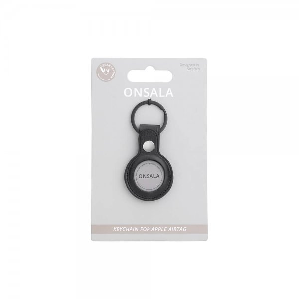 Apple AirTag Holder Vegan leather Black