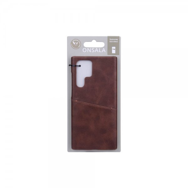 Samsung Galaxy S22 Ultra Case with a Card Slot Brown