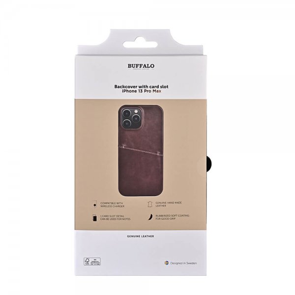 iPhone 13 Pro Max Case Backcover with Card Slot Brown