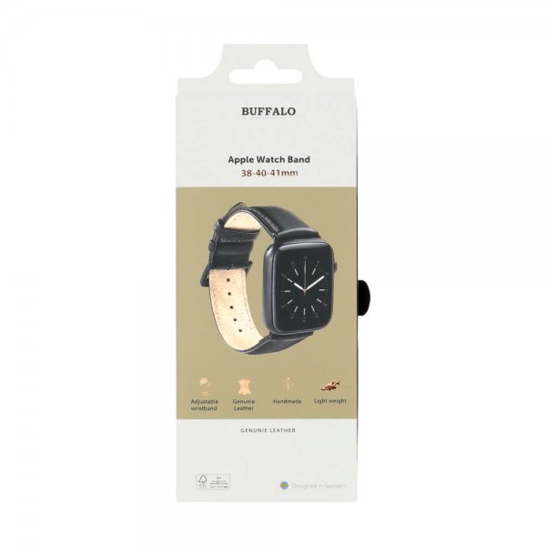 Apple Watch 38/40/41/42mm Band Genuine Leather Black