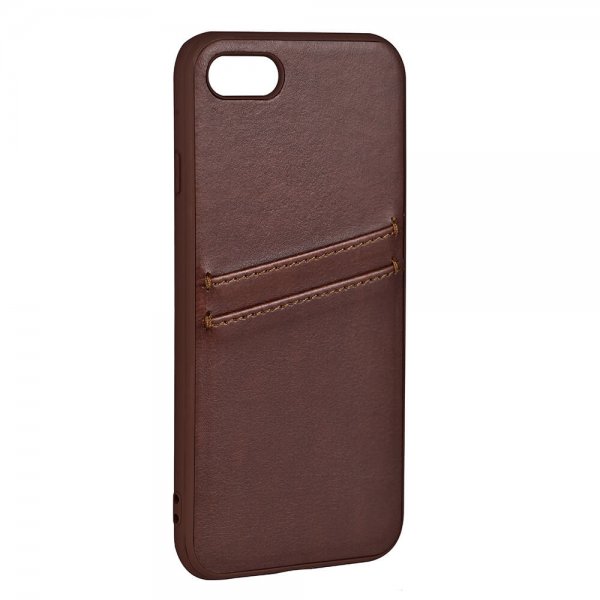 iPhone 7/8/SE Case Backcover with Card Slots Brown