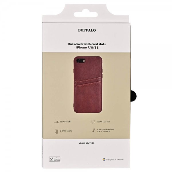 iPhone 7/8/SE Case Backcover with Card Slots Brown