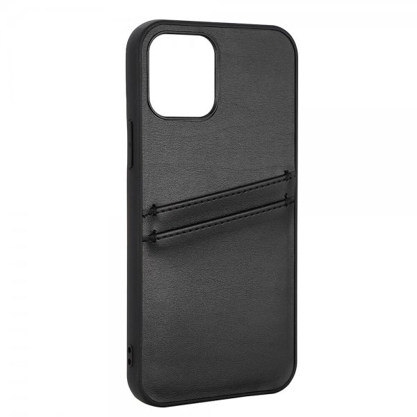 iPhone 12/iPhone 12 Pro Case Backcover with Card Slots Black
