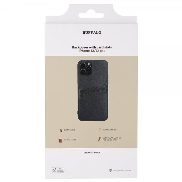iPhone 12/iPhone 12 Pro Case Backcover with Card Slots Black