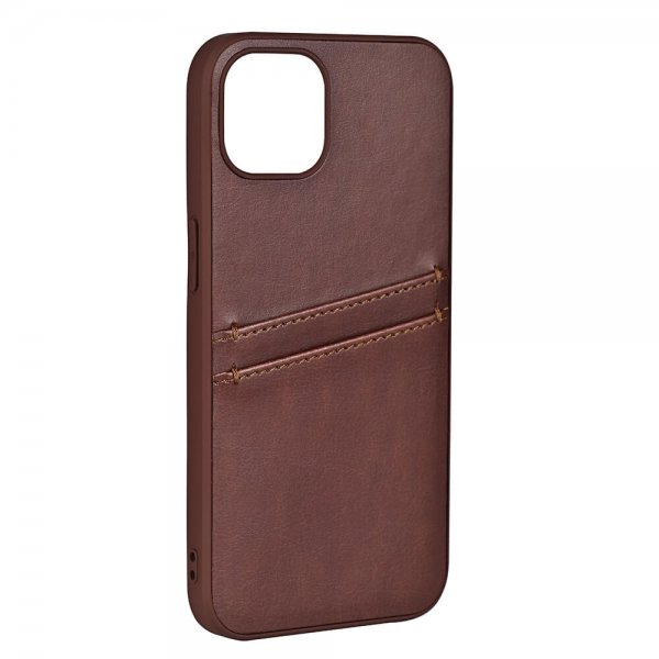 iPhone 12/iPhone 12 Pro Case Backcover with Card Slots Brown