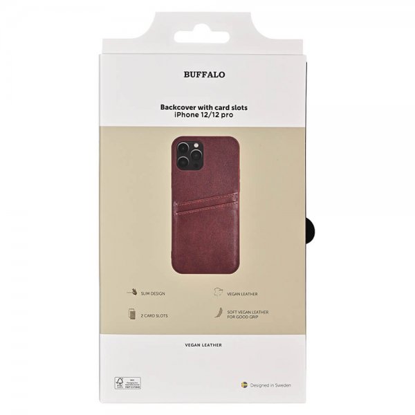 iPhone 12/iPhone 12 Pro Case Backcover with Card Slots Brown