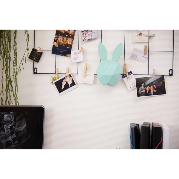 Alarm Clock Kanin with Night Lamp Light Blue