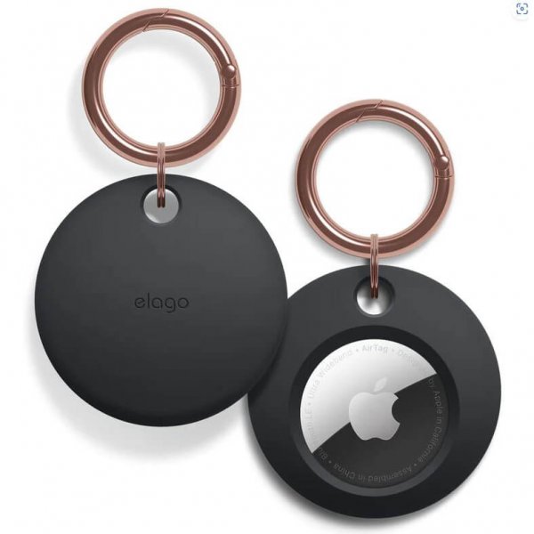 Case with Key Ring for AirTag Black