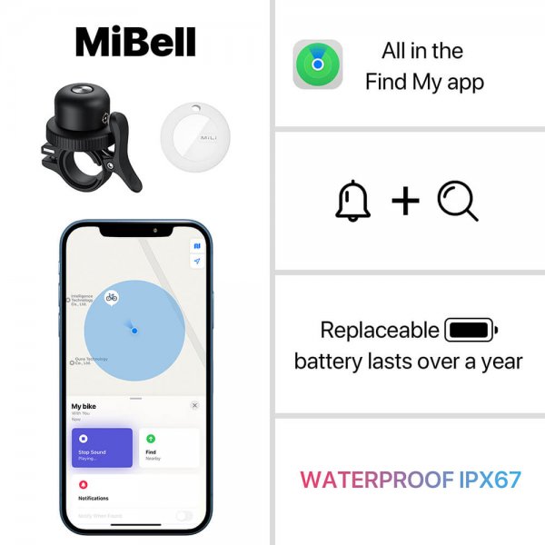 MIBELL Trackable Anti-Loss Bicycle Bell
