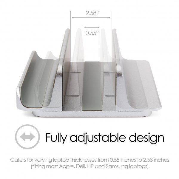 Dual Table Stand for Tablet Mac/Ultrabooks Adjustable Aluminium