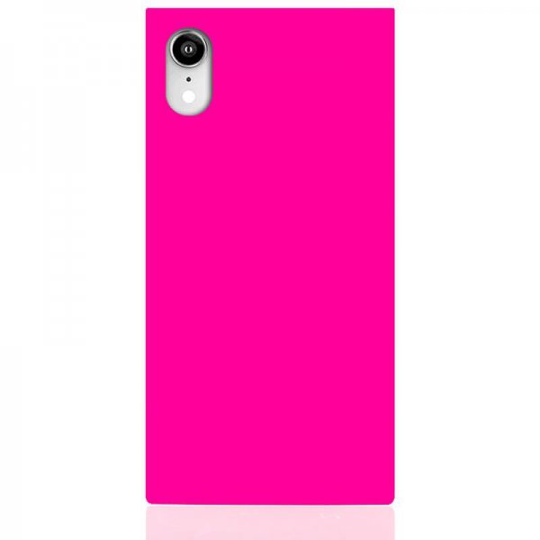 iPhone Xr Case Square Case Neon Pink