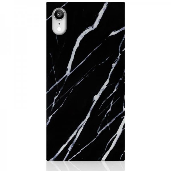 iPhone Xr Case Square Case Marble Black