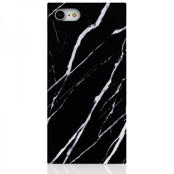 iPhone 7/8/SE Case Square Case Marble Black