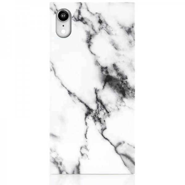 iPhone Xr Case Square Case Marble White