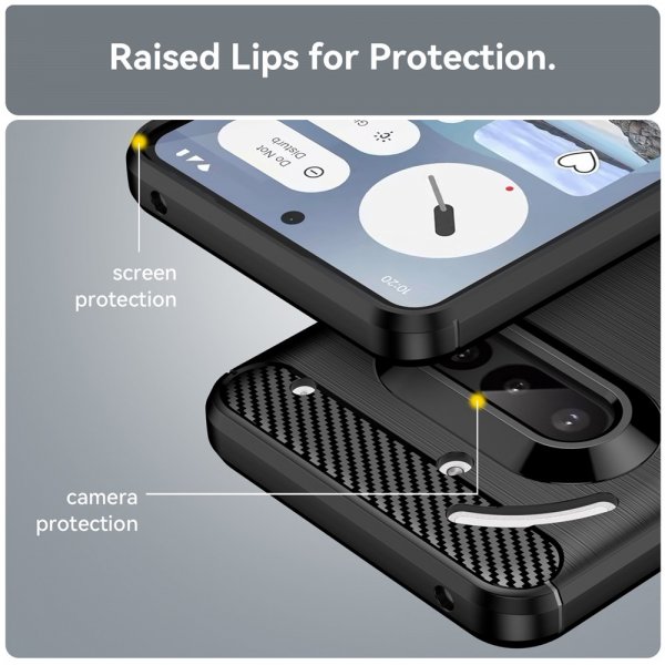 Nothing Phone (3a) Case Brushed Carbon fiber texture Black