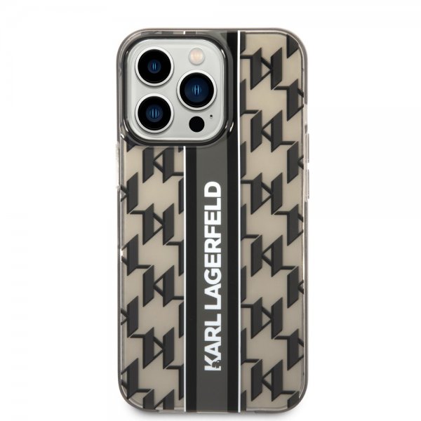 iPhone 14 Pro Case Monogram Vertical Stripe Black