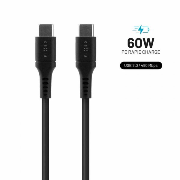 Cable Liquid Silicone USB-C/USB-C 2m Black