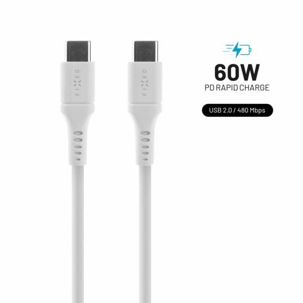 Cable Liquid Silicone USB-C/USB-C 0.5m White