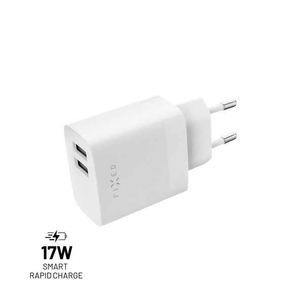 Charger 2xUSB-A 17W White