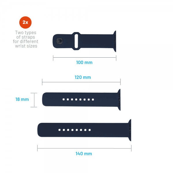 Apple Watch 44/45/46mm Band Silicone Sporty Strap Blue