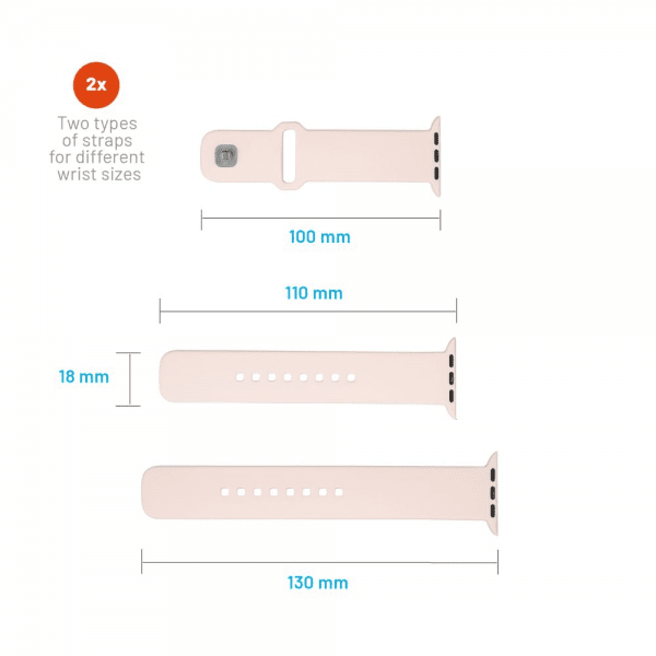 Apple Watch 38/40/41/42mm Band Silicone Sporty Strap Pink