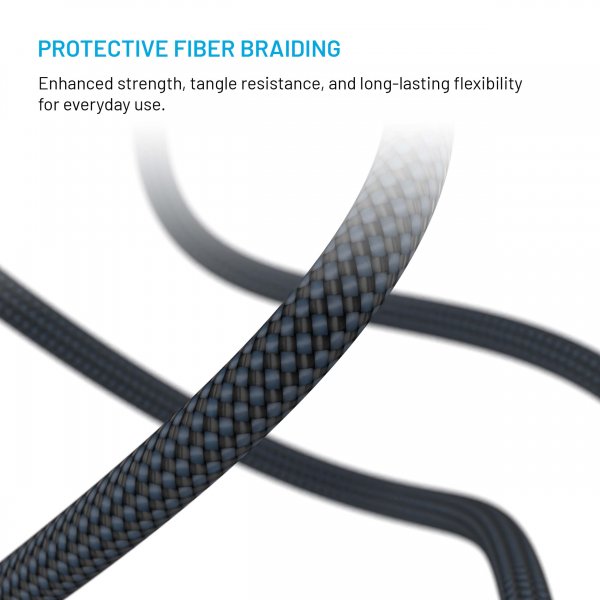 Cable 2in1 USB-C/Lightning 60W 3m Black