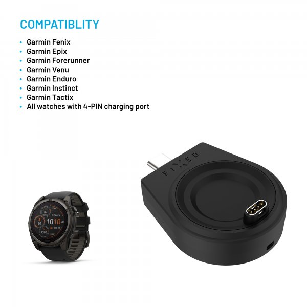 Charger Garmin Watch USB-C Black