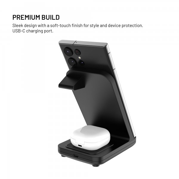 Wireless charger Powerstation for Garmin 3in1 15W Black