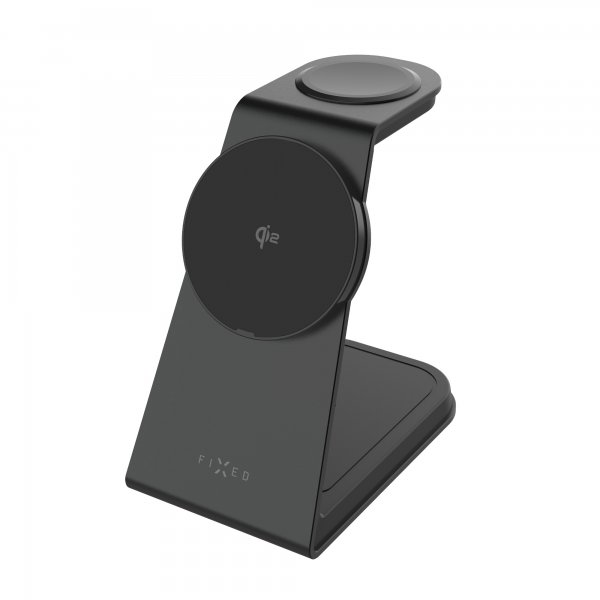 MagSafe Wireless charger MagPowerstation Alu 15W Qi2 3-in-1 Black