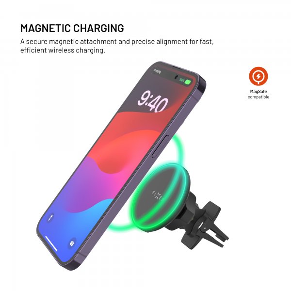 Car holder with Wireless Charging MagRound2 15W MagSafe