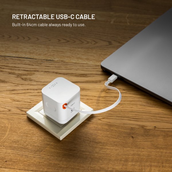 GaN65 Charger with extendable USB-C Cable 65W
