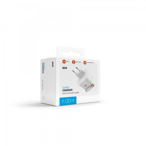 GaN65 Charger with extendable USB-C Cable 65W