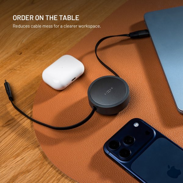 Utdragbar Cable USB-C 100W 1m Black