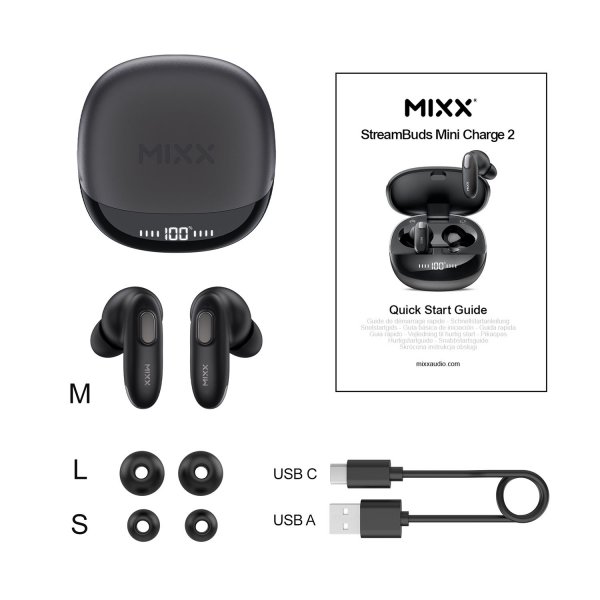 Wireless Headphones StreamBuds Mini Charge 2 Black